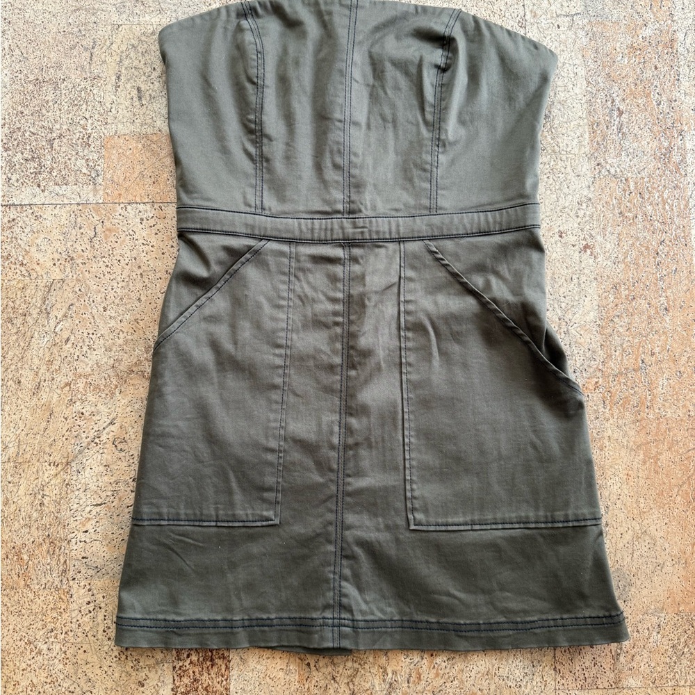 Urban Outfitters Green Strapless Dress